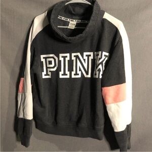 Victoria's Secret PINK Women's Cowl Neck Sweater - Black, White, Pink 1